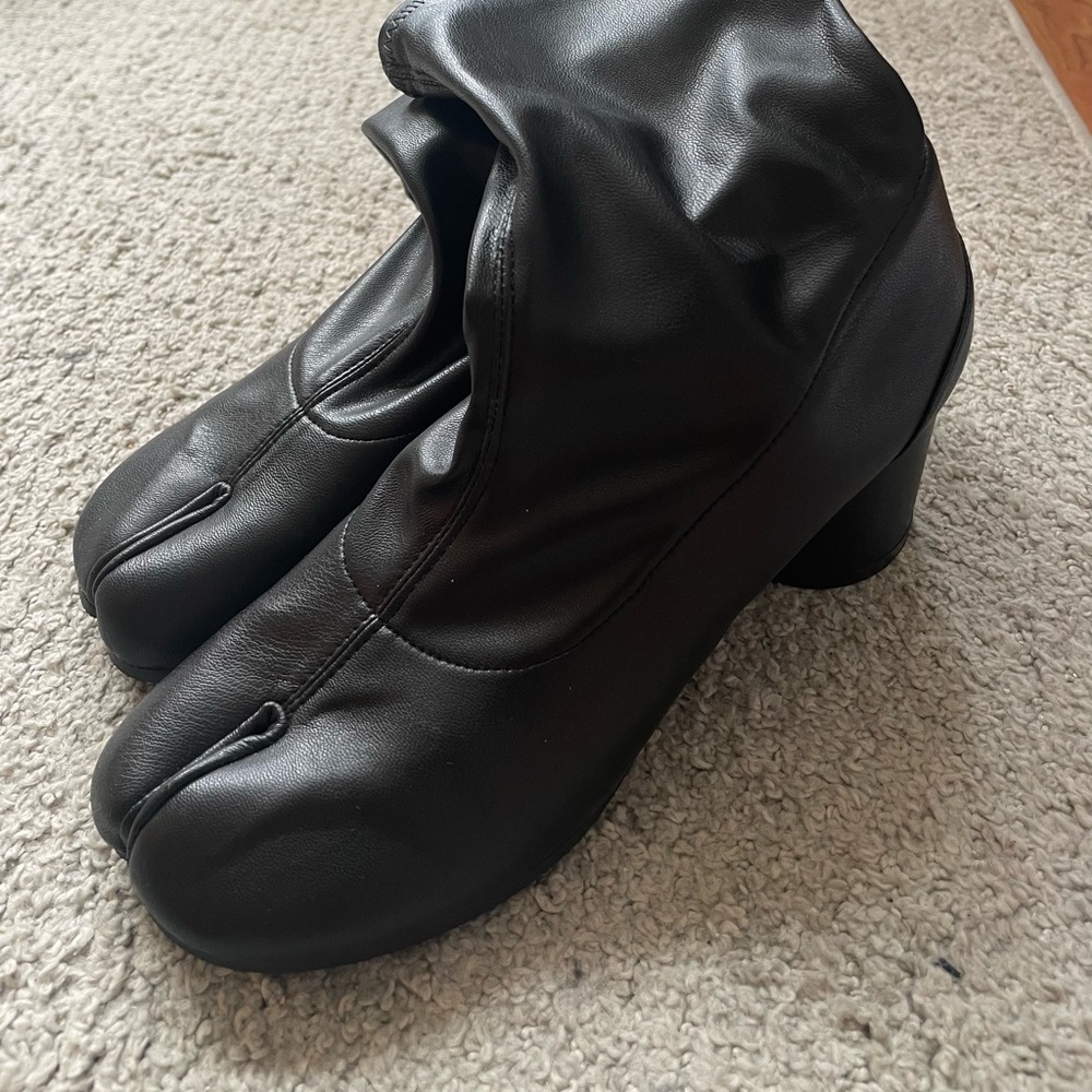 Maison Martin Margiela  Black Lambskin Heeled Boots (New)